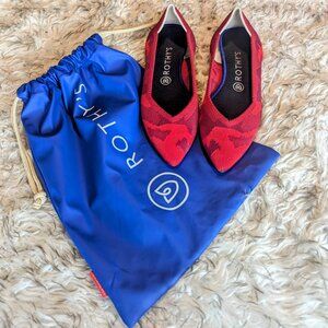 Rothy's red camo point flats size W8